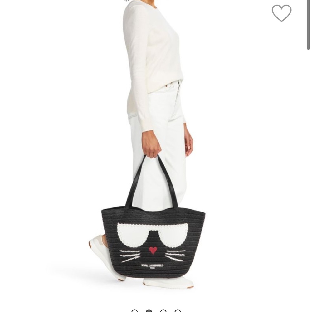 Karl Lagerfeld Black Cat Face Tote Bag